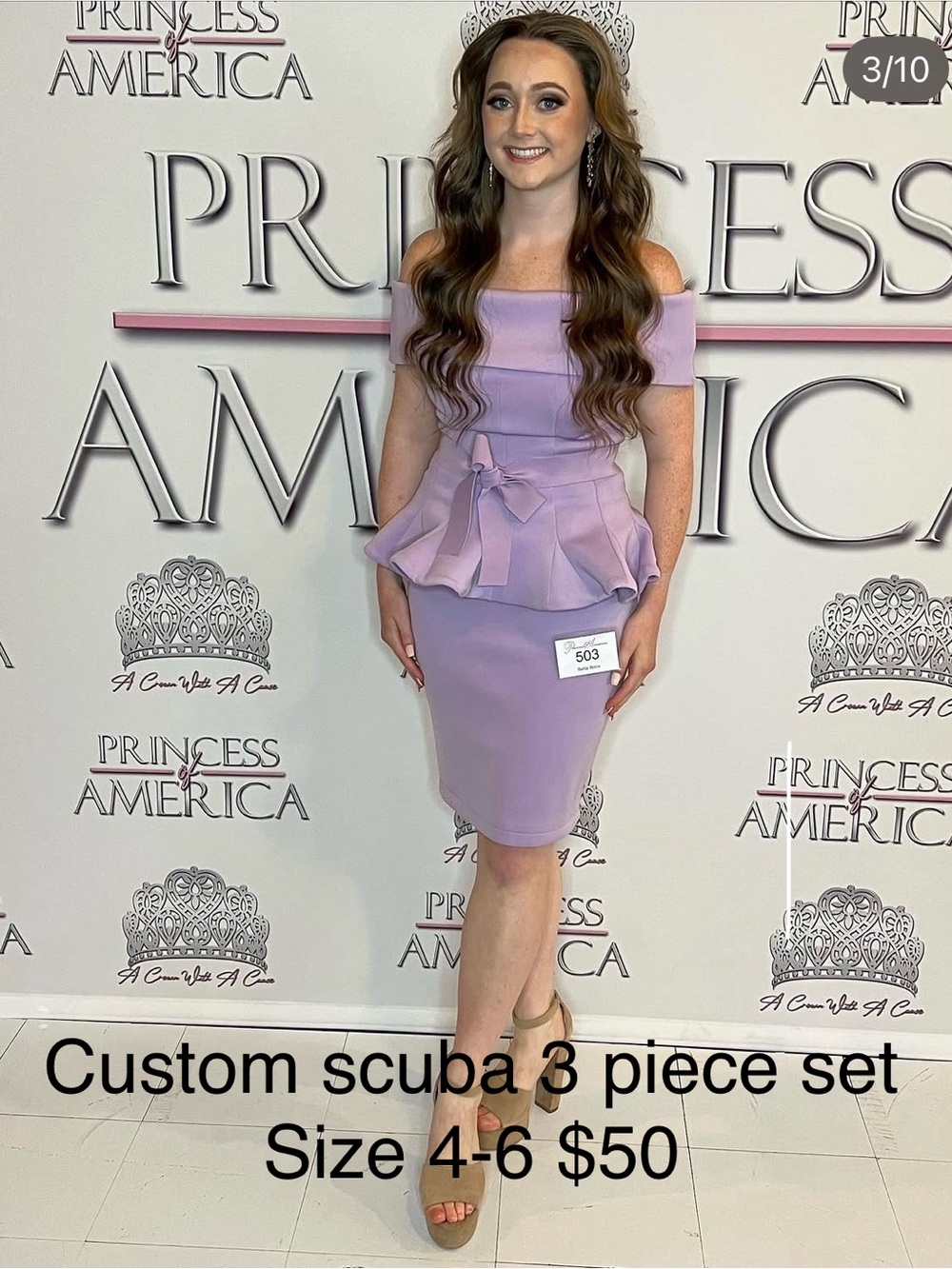 Lilac Off-Shoulder Peplum Dress Set
